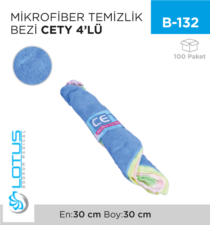 Mikrofiber Temizlik Bezi Cety 4 Lü (Lınex)